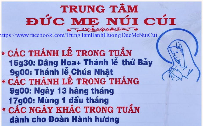 Giờ lễ Đức Mẹ Núi Cúi